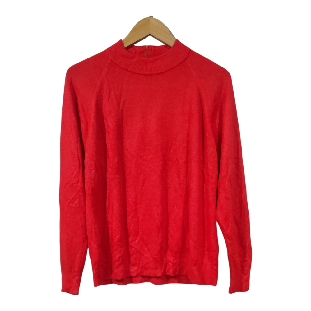 🔥3/$15🔥 Vintage Duvet Red Mock Neck Long Sleeve Top - 90s Minimalist Knit
